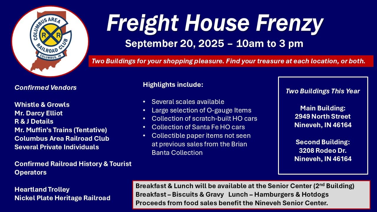 September 20, 2025 – Train Show and Swap Meet